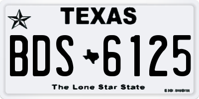 TX license plate BDS6125