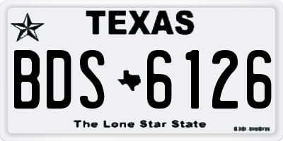 TX license plate BDS6126