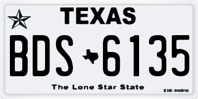 TX license plate BDS6135
