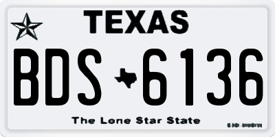 TX license plate BDS6136