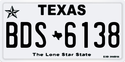 TX license plate BDS6138