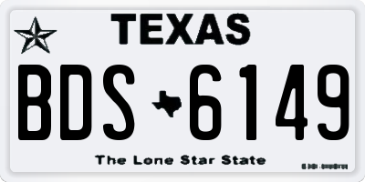 TX license plate BDS6149