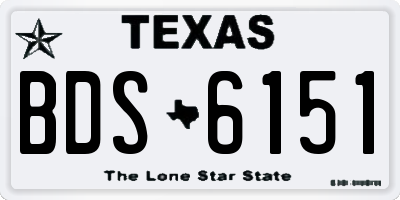 TX license plate BDS6151