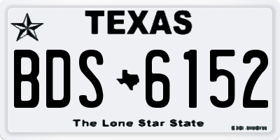 TX license plate BDS6152