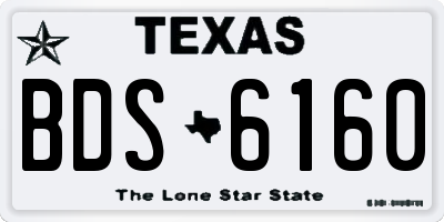 TX license plate BDS6160