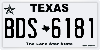 TX license plate BDS6181