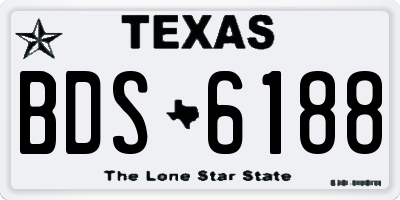 TX license plate BDS6188