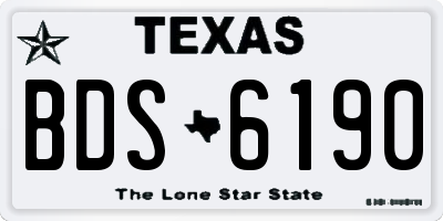 TX license plate BDS6190