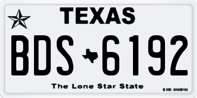 TX license plate BDS6192