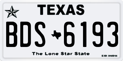 TX license plate BDS6193