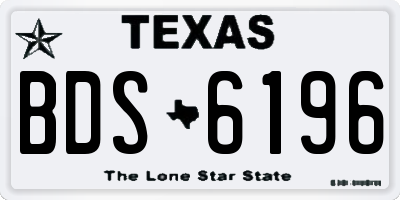 TX license plate BDS6196