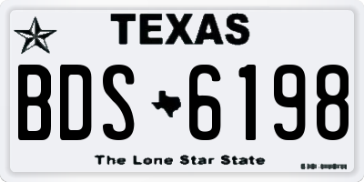 TX license plate BDS6198