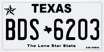 TX license plate BDS6203