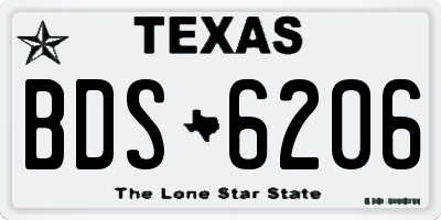 TX license plate BDS6206