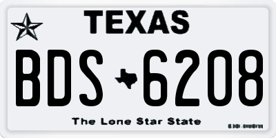 TX license plate BDS6208