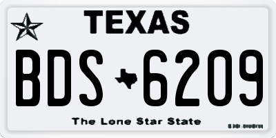 TX license plate BDS6209