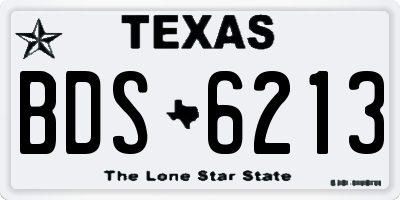 TX license plate BDS6213