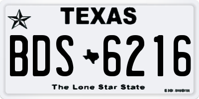 TX license plate BDS6216