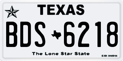 TX license plate BDS6218