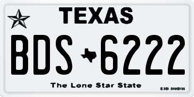 TX license plate BDS6222