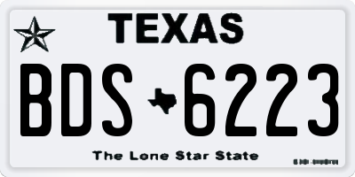 TX license plate BDS6223