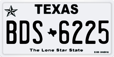 TX license plate BDS6225