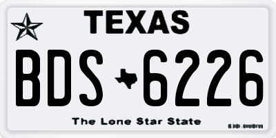 TX license plate BDS6226
