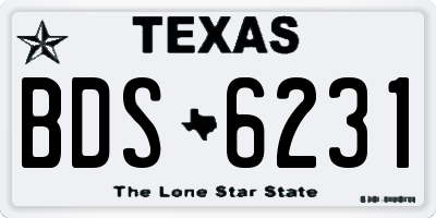 TX license plate BDS6231
