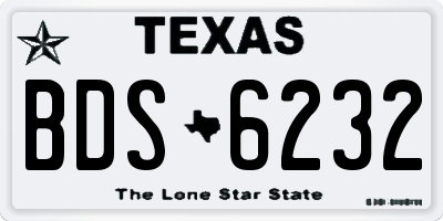 TX license plate BDS6232