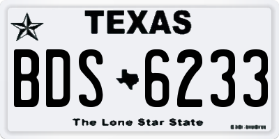 TX license plate BDS6233