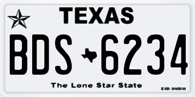 TX license plate BDS6234
