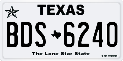 TX license plate BDS6240