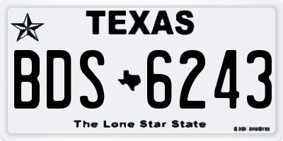 TX license plate BDS6243
