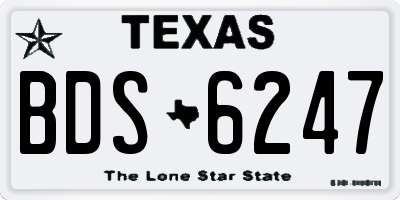 TX license plate BDS6247
