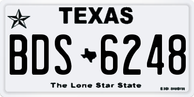 TX license plate BDS6248