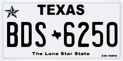 TX license plate BDS6250