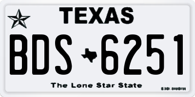 TX license plate BDS6251