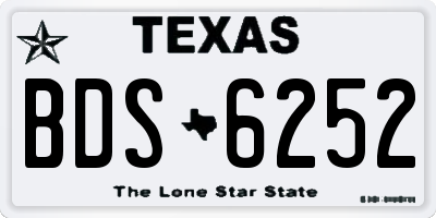 TX license plate BDS6252