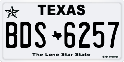 TX license plate BDS6257