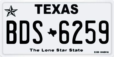 TX license plate BDS6259