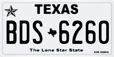 TX license plate BDS6260
