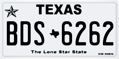 TX license plate BDS6262
