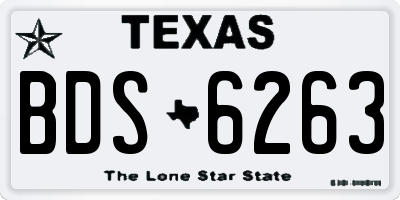 TX license plate BDS6263