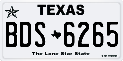 TX license plate BDS6265