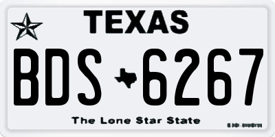 TX license plate BDS6267