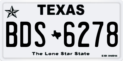 TX license plate BDS6278