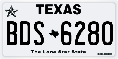 TX license plate BDS6280