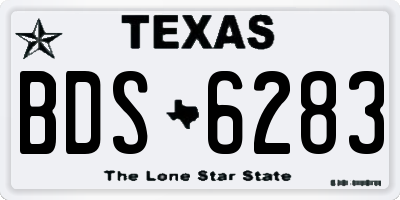 TX license plate BDS6283