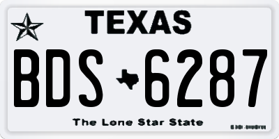 TX license plate BDS6287