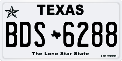 TX license plate BDS6288